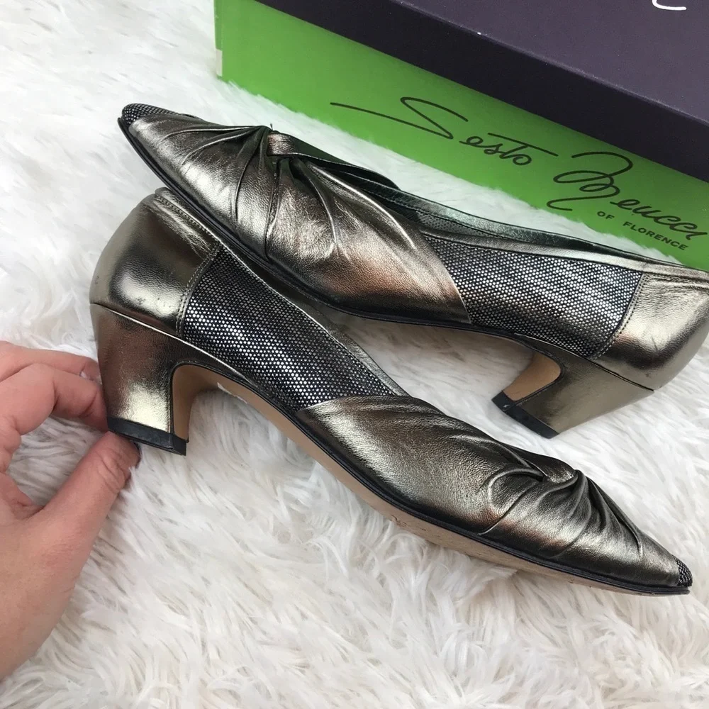 Vintage Sesto Meucci Italian Metallic Heels